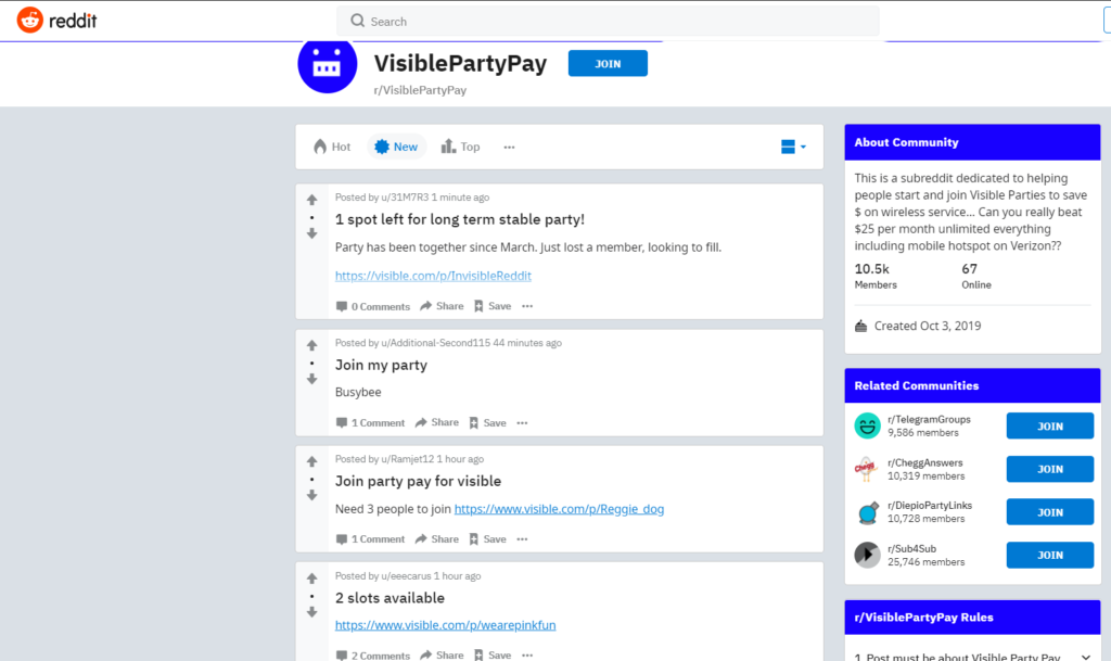 visible party pay reddit