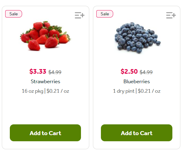 stop and shop berry prices